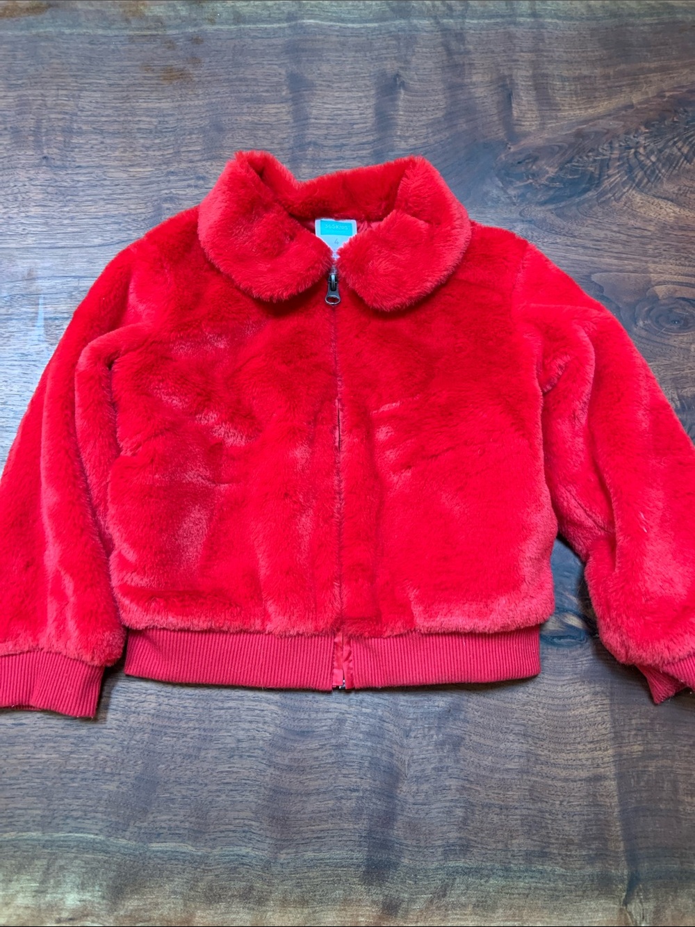 Garanimals Red Plush Faux-Fur Puffer Jacket - 4T - SO SOFT & COZY Like New